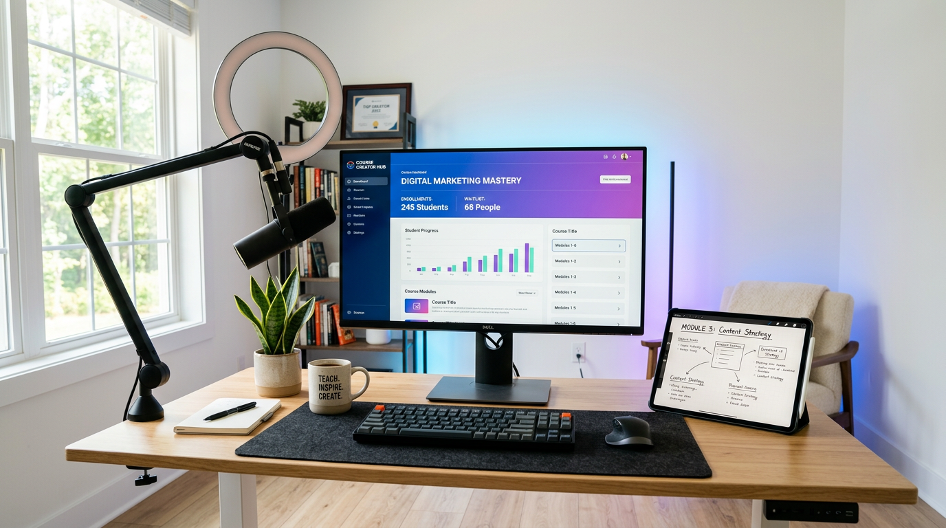 Online course creator workspace