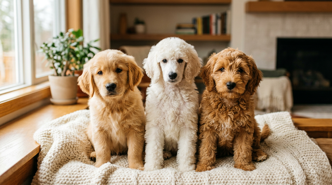 Adorable puppies waiting for their families