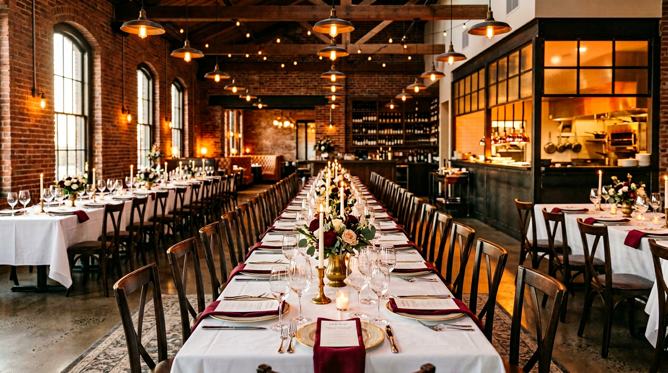 Elegant restaurant interior ready for opening night